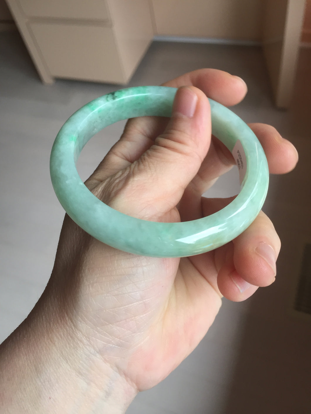 58mm certified 100% natural Type A sunny green red jadeite jade bangle PB167-4661
