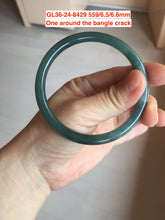 Load image into Gallery viewer, Type A 100% Natural dark green/white/black Jadeite Jade bangle (with defects) group 1
