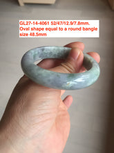 Load image into Gallery viewer, 44-51 mm Type A 100% Natural light green/yellow/gray oval Jadeite Jade bangle group  for kids/small adult hand GL27 Add-on item.
