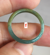 Load image into Gallery viewer, Size 7 3/4 100% natural type A icy watery light green/blue/yellow/gray skinny Guatemala jadeite jade band ring AR102
