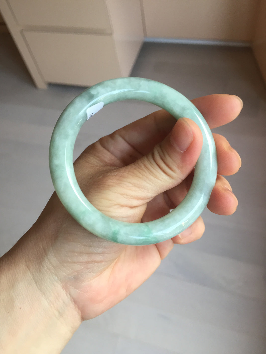 53.3mm certified natural 100% natural Type A light green round cut jadeite jade bangle BP19-5001