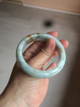 Load image into Gallery viewer, 53.5mm certified Type A 100% Natural light green/brown Jadeite Jade bangle AR93-0722
