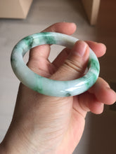 Load image into Gallery viewer, 53.7mm Certified 100% natural Type A sunny green purple jadeite jade bangle BQ35-4145
