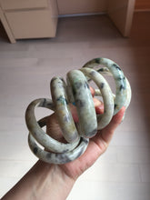 Load image into Gallery viewer, Sale! Certified type A 100% 54-61mm Natural green/white/eggplant purple/black spring garden Jadeite bangle group GL5 1-20
