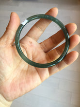 Load image into Gallery viewer, 63mm Certified Type A 100% Natural deep sea dark green/blue/black slim round cut Guatemala Jadeite bangle PC62-7020
