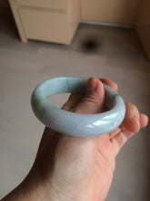 Load image into Gallery viewer, 56.2mm certified Type A 100% Natural green/purple chubby Jadeite Jade bangle AY73-5917
