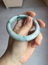 Load image into Gallery viewer, 53mm certified 100% natural Type A green white with green floating flowers jadeite bangle PD158-6291
