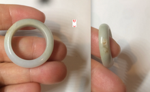 Load image into Gallery viewer, 19mm/size 9 100% natural type A icy watery green/white/yellow jadeite jade band ring G105-9
