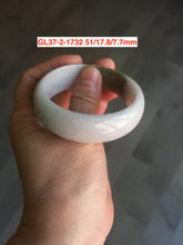 Load image into Gallery viewer, Sale! Type A 100% Natural light green/white chubby Jadeite Jade bangle with defects group GL37
