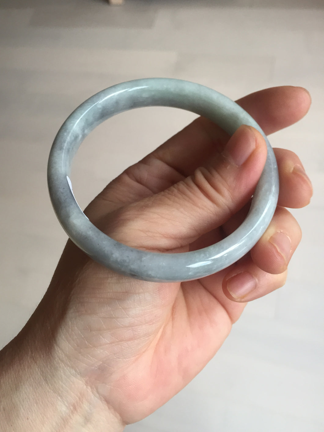 59mm Certified Type A 100% Natural green gray black(Wuji, 淡乌鸡) Jadeite Jade bangle BQ55-6886