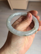 Load image into Gallery viewer, 54.7mm 100% natural type A icy watery light green/brown/black seaweed round cut jadeite jade bangle Q140-5253
