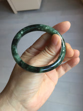 Load image into Gallery viewer, 50.5mm Certified type A 100% Natural oily dark green oval Jadeite Jade bangle PD131-6248

