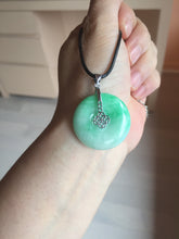 Load image into Gallery viewer, 26-28mm Type A 100% Natural sunny green yellow Jadeite Jade Safety Guardian Button donuts Pendant group BP96
