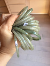 Load image into Gallery viewer, 55mm Type A 100% Natural dark green/gray/black(淡油青) slim round cut Jadeite Jade bangle with defects GL53
