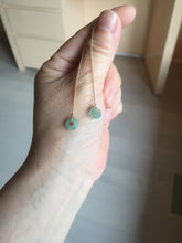 Load image into Gallery viewer, 7-7.5mm 100% Natural type A icy watery light blue/green bead jadeite Jade dangling earring group BP60 add-on items
