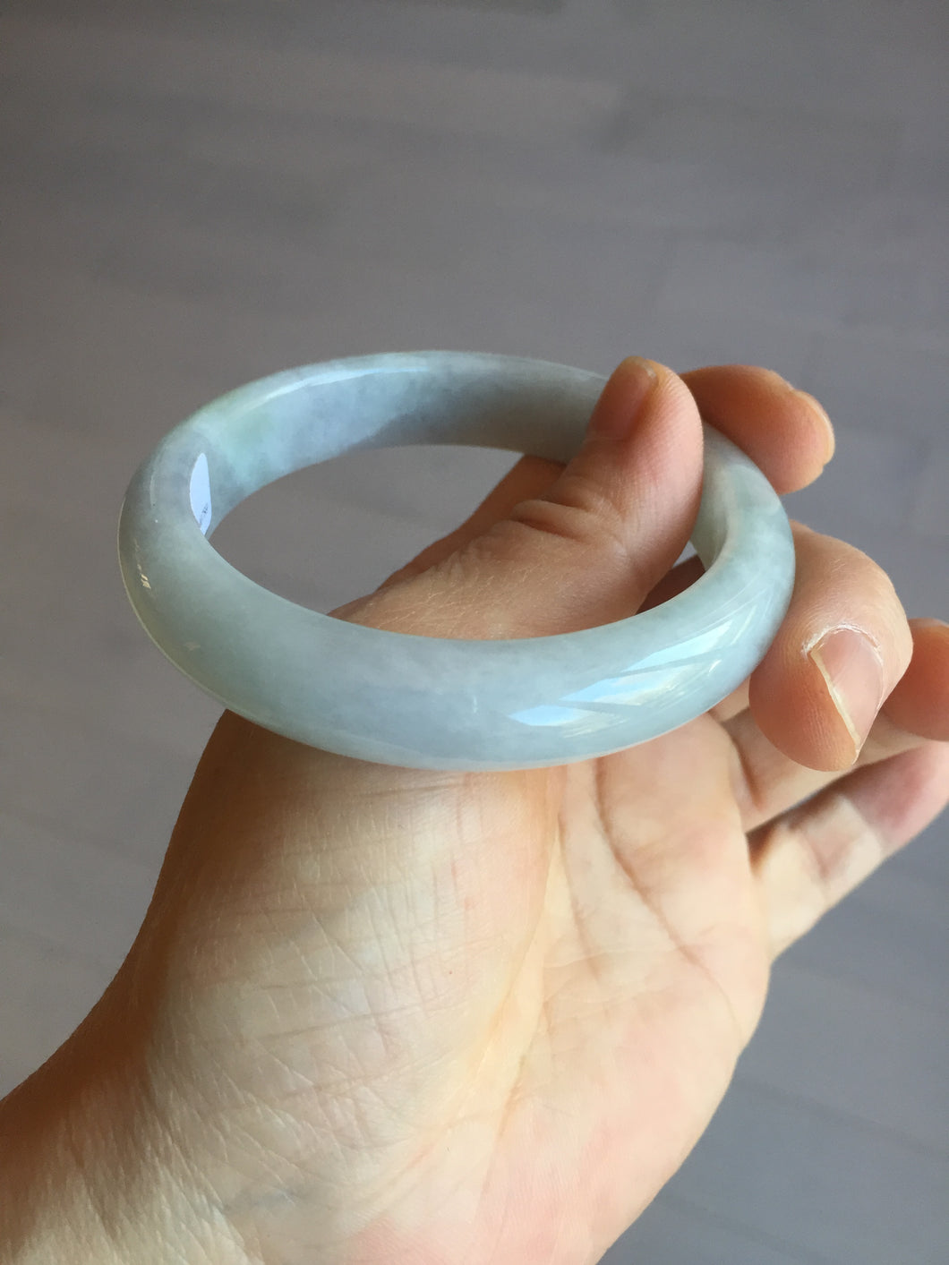 55mm Certified type A 100% Natural green/white/purple Jadeite bangle AX140-0789