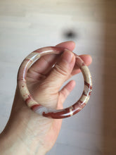 Load image into Gallery viewer, 60.5mm 100% natural red/pink slim round cut red jasper stone bangle XY87
