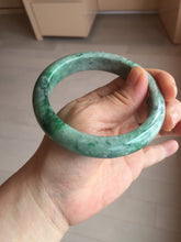 Load image into Gallery viewer, 60.5mm certified Type A 100% Natural sunny green gray black Jadeite Jade bangle BS81-9872
