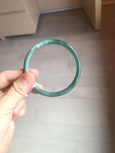 Load image into Gallery viewer, 59.3mm Certified Type A 100% Natural dark green/blue/gray Guatemala slim round cut Jadeite bangle BP191-2432
