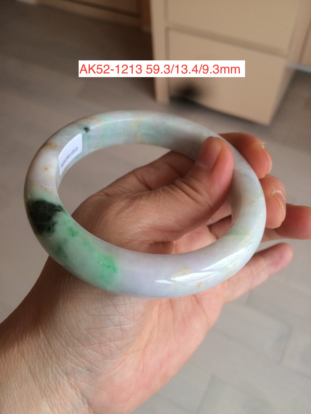 59mm Certified Type A 100% Natural green/yellow/purple (Fu Lu Shou) Jadeite Jade bangle AK52-1213
