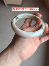 Load image into Gallery viewer, 53-57mm Type A 100% Natural light green/white Jadeite Jade bangle (with defects) group GL15
