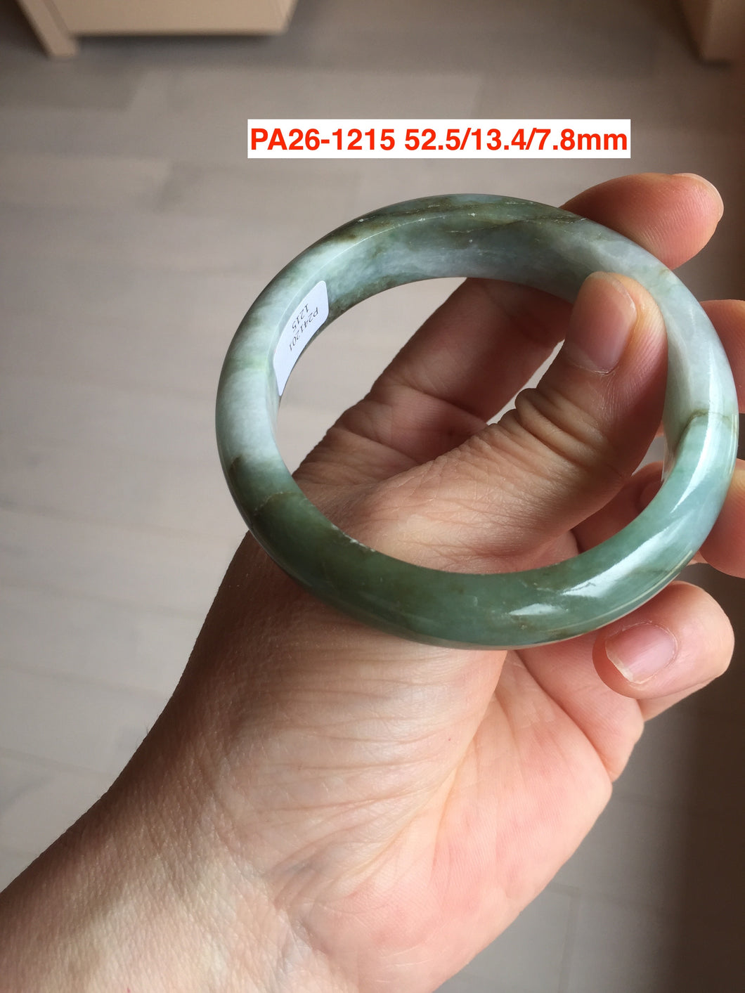 52-63mm certified Type A 100% Natural dark green/white/purple/black Jadeite Jade bangle group with defects PA
