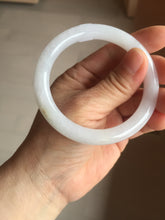 Load image into Gallery viewer, 54.5mm certified 100% natural Type A icy watery light green/white round cut jadeite jade bangle PB103-(4324)

