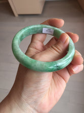 Load image into Gallery viewer, 59mm certified Type A 100% Natural sunny green white gray Jadeite Jade bangle BS80-9893
