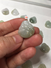 Load image into Gallery viewer, 100% Natural type A icy watery light green white small happy Buddha (拇指佛) jadeite Jade pendant group F131
