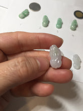 Load image into Gallery viewer, 100% natural type A icy watery jadeite jade sunny green/white/purple/yellow 3D PiXiu (貔貅) pendant necklace PC29
