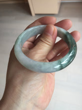 Load image into Gallery viewer, 54.5mm certified 100% natural icy watery oily dark green purple jadeite jade bangle B111-9119
