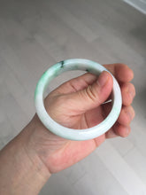 Load image into Gallery viewer, 58mm Certified Type A 100% Natural sunny green/white Jadeite Jade bangle BN16-7069
