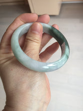 Load image into Gallery viewer, 54.5mm certified 100% natural icy watery oily dark green purple jadeite jade bangle B111-9119
