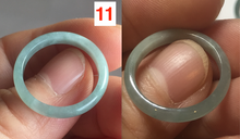 Load image into Gallery viewer, 17.5mm 7 1/4 100% natural type A icy watery green/blue icy watery Guatemala jadeite jade band ring group  BP78
