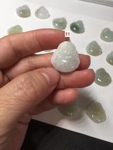 Load image into Gallery viewer, 100% Natural type A icy watery light green white small happy Buddha (拇指佛) jadeite Jade pendant group F131
