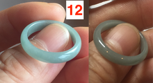 Load image into Gallery viewer, 17.5mm 7 1/4 100% natural type A icy watery green/blue icy watery Guatemala jadeite jade band ring group  BP78
