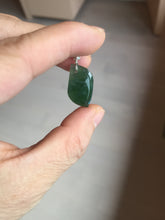 Load image into Gallery viewer, 100% natural type A Guatemala jadeite jade icy watery green black gray with flying snow Willow leaf pendant group BP64
