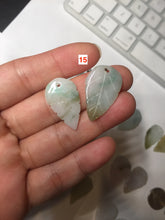 Load image into Gallery viewer, 100% natural type A white purple green yellow jadeite jade leaf pair pendant/earring group BP156
