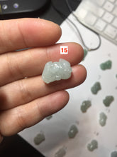 Load image into Gallery viewer, 100% natural type A icy watery jadeite jade green/white 3D PiXiu(貔貅) pendant necklace F160
