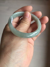 Load image into Gallery viewer, 49mm certified Type A 100% Natural icy watery light green oval Jadeite Jade bangle BQ11-3802
