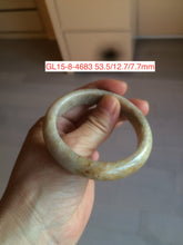 Load image into Gallery viewer, 53-57mm Type A 100% Natural light green/white Jadeite Jade bangle (with defects) group GL15
