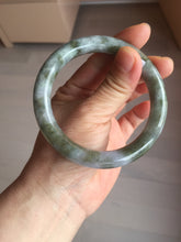 Load image into Gallery viewer, 58.4mm Certified Type A 100% Natural dark green/purple/gray round cut Jadeite Jade bangle AU24-0244
