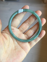 Load image into Gallery viewer, 60.1mm Certified Type A 100% Natural green/ blue/ black/ grey slim round cut Guatemala Jadeite bangle PC68-7022
