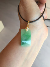 Load image into Gallery viewer, 100% Natural type A icy watery sunny green/purple Jadeite Jade safe and sound pendant AX145
