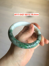 Load image into Gallery viewer, 54-62mm certified Type A 100% Natural light green white Jadeite Jade bangle GL7
