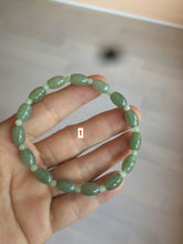 Load image into Gallery viewer, 100% natural  type A oily dark green olive +round jadeite jade bead  bracelet AT91
