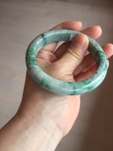 Load image into Gallery viewer, 60.5mm certified Type A 100% Natural sunny green gray black Jadeite Jade bangle BS82-9879
