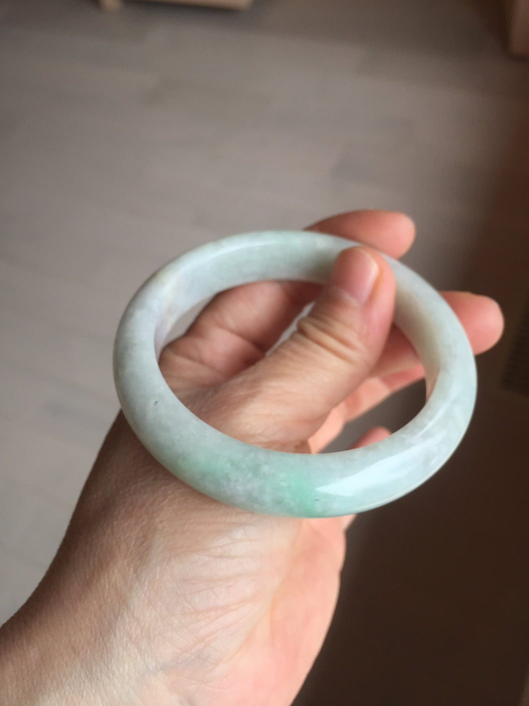 Shopify only 55.5mm Certified 100% natural Type A sunny green purple jadeite jade bangle BM89-9781