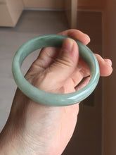 Load image into Gallery viewer, 58.3mm certificated Type A 100% Natural oily dark green Jadeite Jade bangle AJ78-8578
