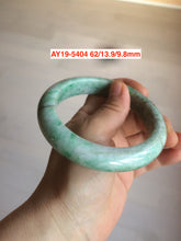 Load image into Gallery viewer, 54-62mm certified Type A 100% Natural light green white Jadeite Jade bangle GL7
